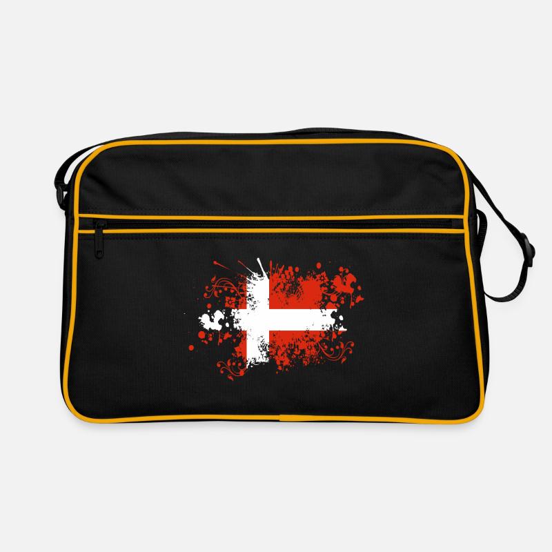 Drapeau du Danemark Brosse Copenhague éclaboussures de peinture DK Sac Retro