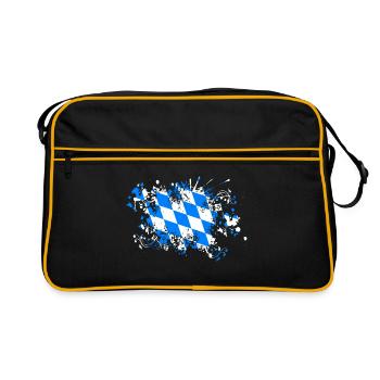 Bavière drapeau splash de peinture bavaroise bavaroise - Sac Retro - noir/or - Devant