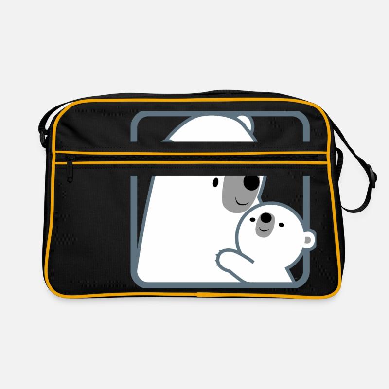 Mutter Eisbär und Kind - Cheerful Madness!! Retro Tasche