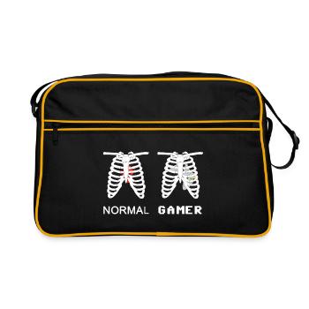 Gamer Anatomie Skelett 8bit - Retro Tasche - Schwarz/Gold - Vorne