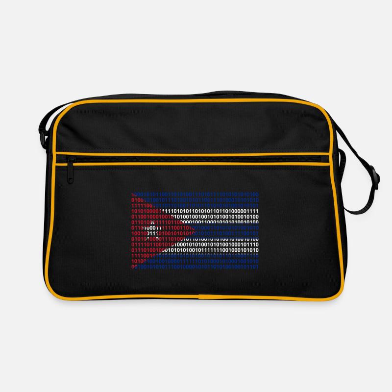 Kuba Flagge Binärcode Bit Byte Binär Informatik PC - Retro Tasche - Schwarz/Gold