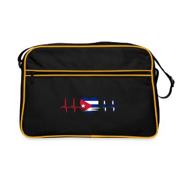 Drapeau cubain battement de coeur pulsation cardiaque ECG pulsation cardiaque - Sac Retro - noir/or - Devant
