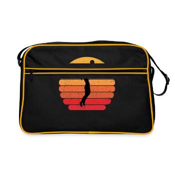 Volleyball Silhouette Sunrise Set Gift - Sac Retro - noir/or - Devant