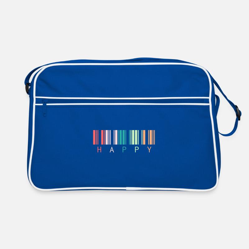 Strichcode "Happy" Retro Tasche