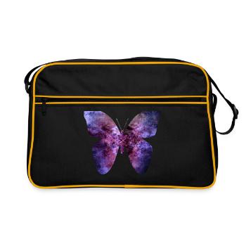 Purple Butterfly - Retro Bag - black/gold - Front