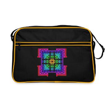 rainbow geomertic figure - Retro Bag - black/gold - Front
