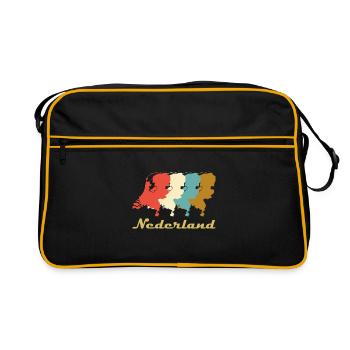Nederland Pays-Bas cadeau - Sac Retro - noir/or - Devant