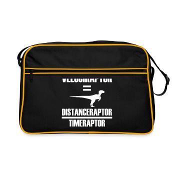Velociraptor Physic Saying Gift - Retro Bag - black/gold - Front
