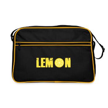 Citron Vintage Lemon Cadeau sain - Sac Retro - noir/or - Devant