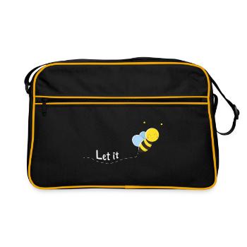 Let it be a bee gift - Retro Bag - black/gold - Front
