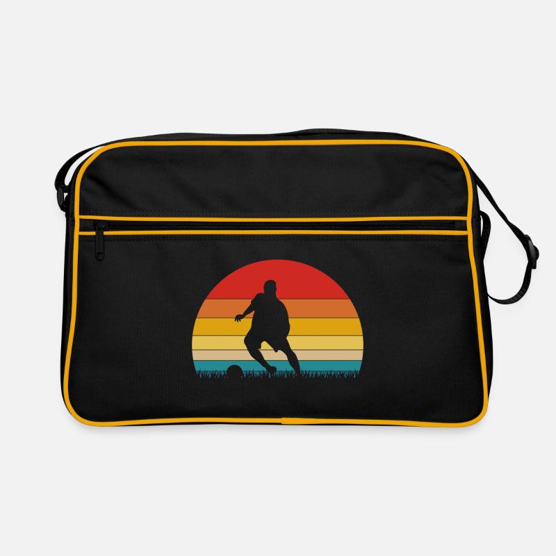 Fussballspieler Retro Style Silhouette Geschenk - Retro Tasche - Schwarz/Gold