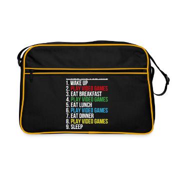 Gamers Gamer Online Quote Gift - Retro Bag - black/gold - Front
