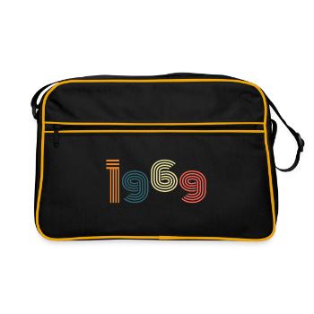 Cadeau d'anniversaire de style vintage 1969 - Sac Retro - noir/or - Devant