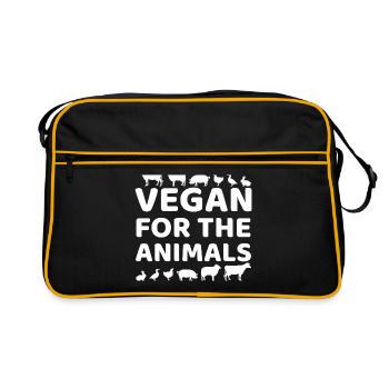 Droits des animaux Droits des animaux Dictons Vegan - Sac Retro - noir/or - Devant