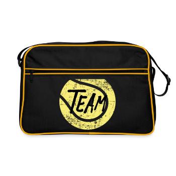 Cadeau de tennis d'équipe - Sac Retro - noir/or - Devant