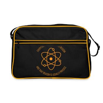 Physics Say Atom Physicist Student Gift - Retro Bag - black/gold - Front