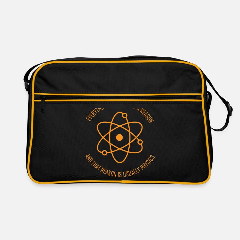 Physik Spruch Atom Physiker Student Geschenk - Retro Tasche - Schwarz/Gold