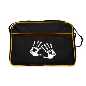 Empreinte de la main Symbole Cadeau - Sac Retro - noir/or - Devant
