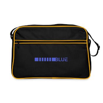 Blue Line stripes cadeau d'icône - Sac Retro - noir/or - Devant