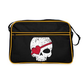 Cadeau de crâne pirate cache-œil pirate - Sac Retro - noir/or - Devant