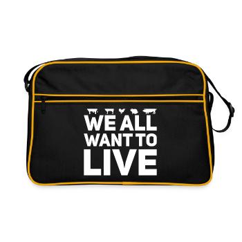 Droits des animaux Droits des animaux Dictons Vegan - Sac Retro - noir/or - Devant