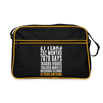 Un cadeau d'anniversaire de 21 ans en maths - Sac Retro - noir/or - Devant