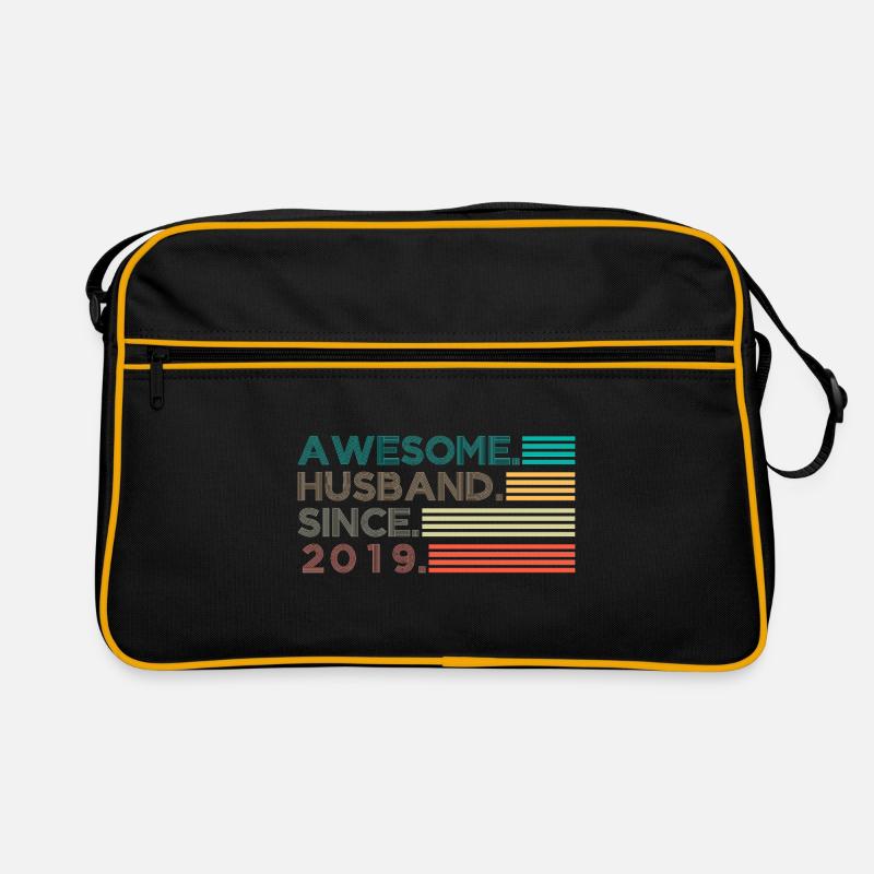 Awesome Husband since 2019 Geschenk Retro Tasche