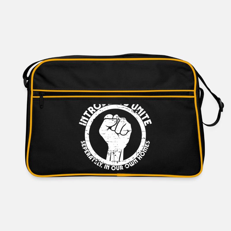 Introverts Unite Introvert Geschenk - Retro Tasche - Schwarz/Gold