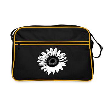 sunflower in black and white - Retro Bag - black/gold - Front