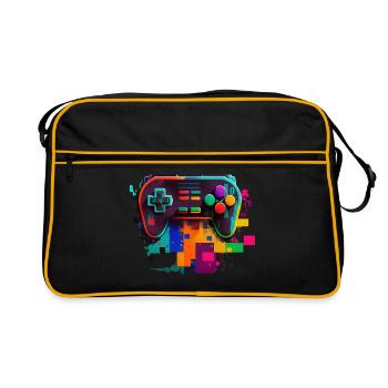 Retro Konsole - Retro Tasche - Schwarz/Gold - Vorne