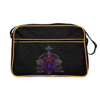 Colorful Sparkle Mandala Pattern - Retro Bag - black/gold - Front