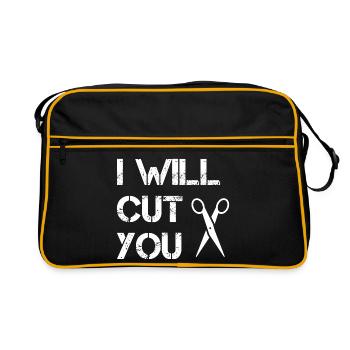 Hairdresser - I Will Cut You - Retro Bag - black/gold - Front