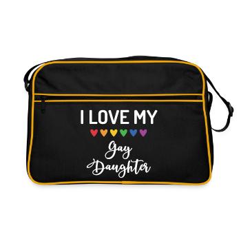 J’aime ma fille gay - Sac Retro - noir/or - Devant