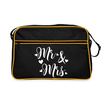 Mr And Mrs white love script - Sac Retro - noir/or - Devant