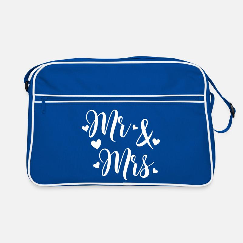 Mr And Mrs white love script Retro Bag