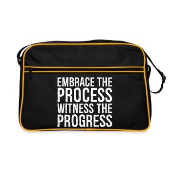 embrace the process witness the progress - Retro Bag - black/gold - Front