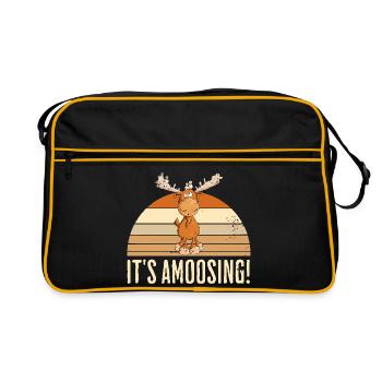 Droll orignal motif animal Scandinavie dicton d’orignal - Sac Retro - noir/or - Devant