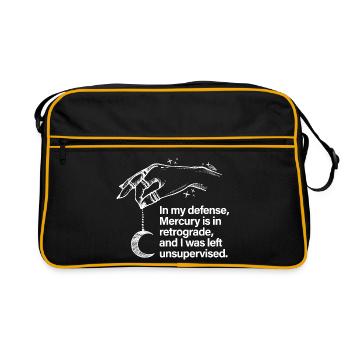MERCURY RETROGRADE white - Retro Bag - black/gold - Front