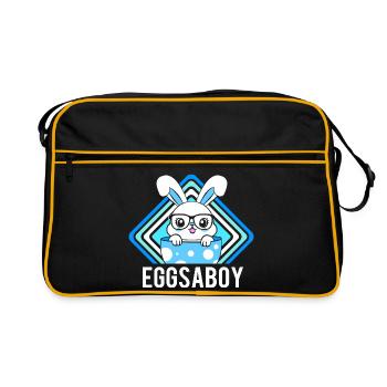 Gender Reveal Ostern Werdende Mutter - Retro Tasche - Schwarz/Gold - Vorne