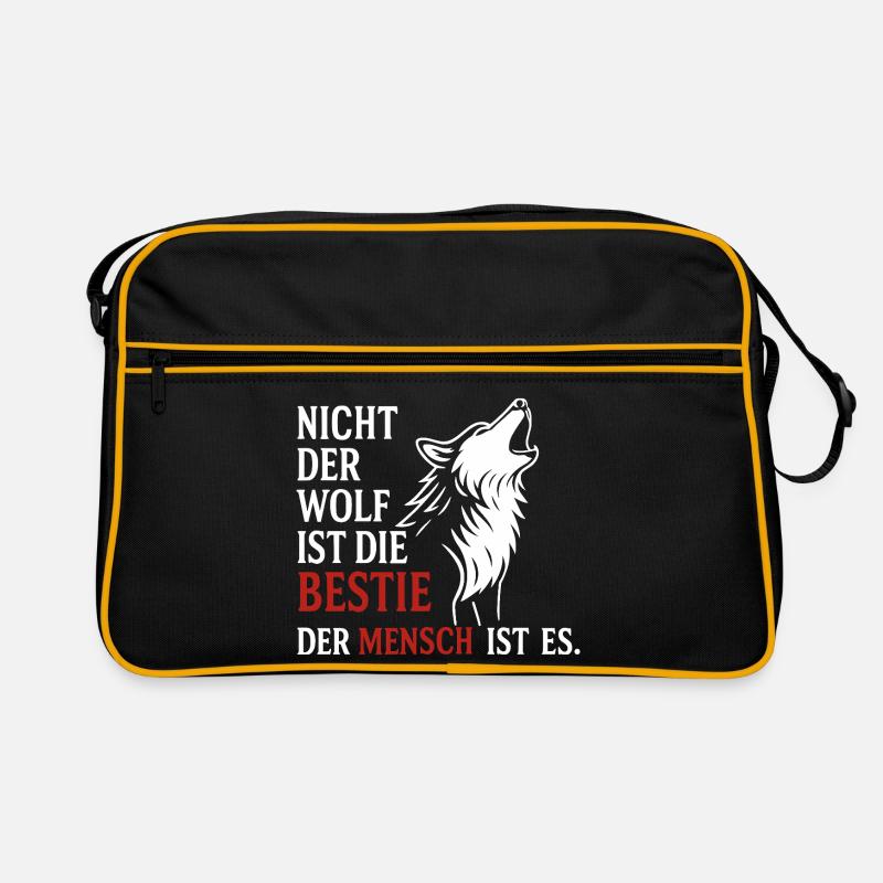CoolesWolfs design with saying - Retro Bag - black/gold
