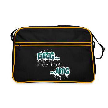 Einzig aber nicht ARTIG - Retro Tasche - Schwarz/Gold - Vorne