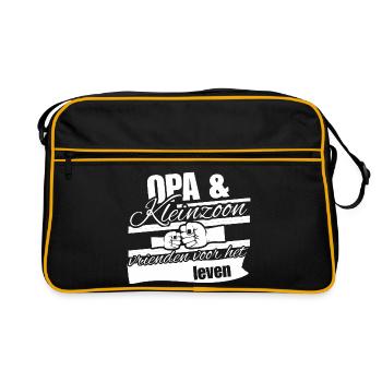 Grand-père et petit-fils – Amis pour la vie - Sac Retro - noir/or - Devant