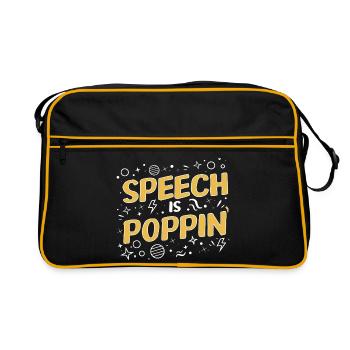 Logopäde Sprachpathologe SLP - Retro Tasche - Schwarz/Gold - Vorne