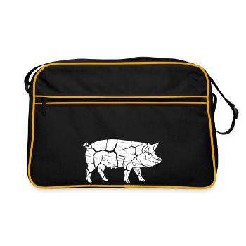 Vecteur artistique en mosaïque de cochons - Sac Retro - noir/or - Devant