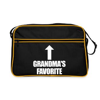 Petit-enfant préféré Drôle Je suis le préféré de Mamie - Sac Retro - noir/or - Devant