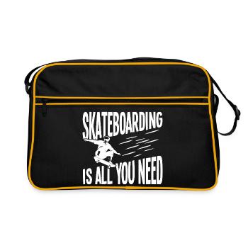 Le skateboard, c’est tout ce dont tu as besoin - Sac Retro - noir/or - Devant