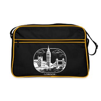Skyline de la ville de Londres - Sac Retro - noir/or - Devant