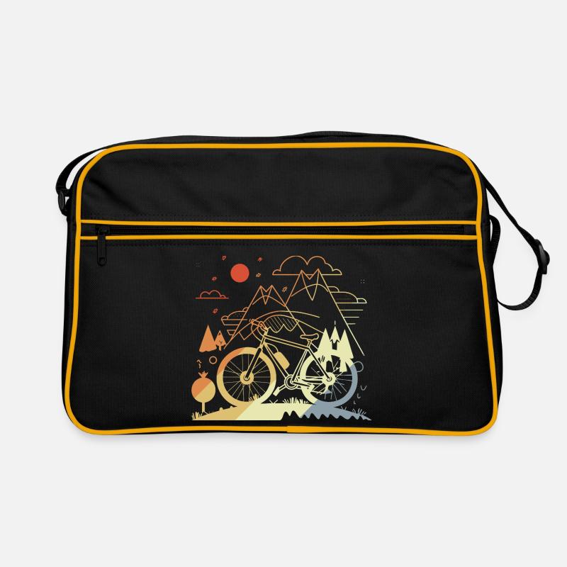 Mountainbiken Vintage - Retro Tasche - Schwarz/Gold