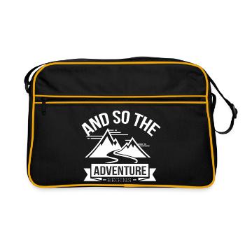 Début de l’aventure : Montagnes et Chemin - Sac Retro - noir/or - Devant