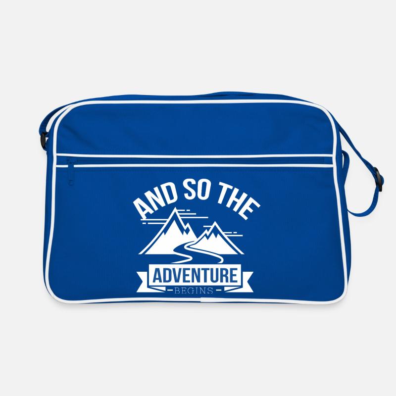 Abenteuerbeginn: Berge und Pfad Retro Tasche